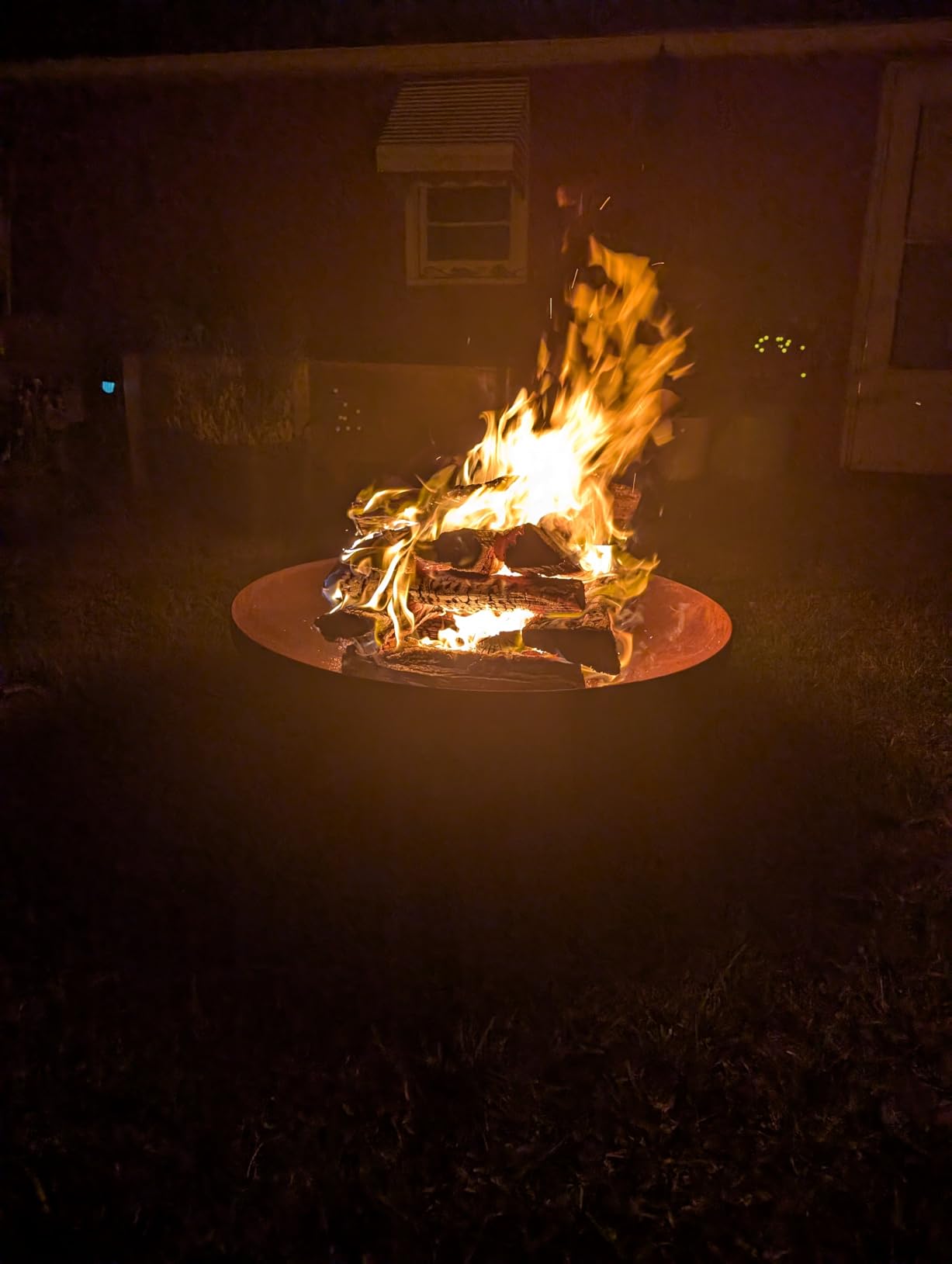 KOL Fire Pit for Outside Wood Burning, 35.5 Inch Large Round Firepit Bowl Outdoor and Patio, Heavy-Duty Bonfire Pit Oxidized Finish, Free-Standing, Camping Backyard Terrace customer photo 2