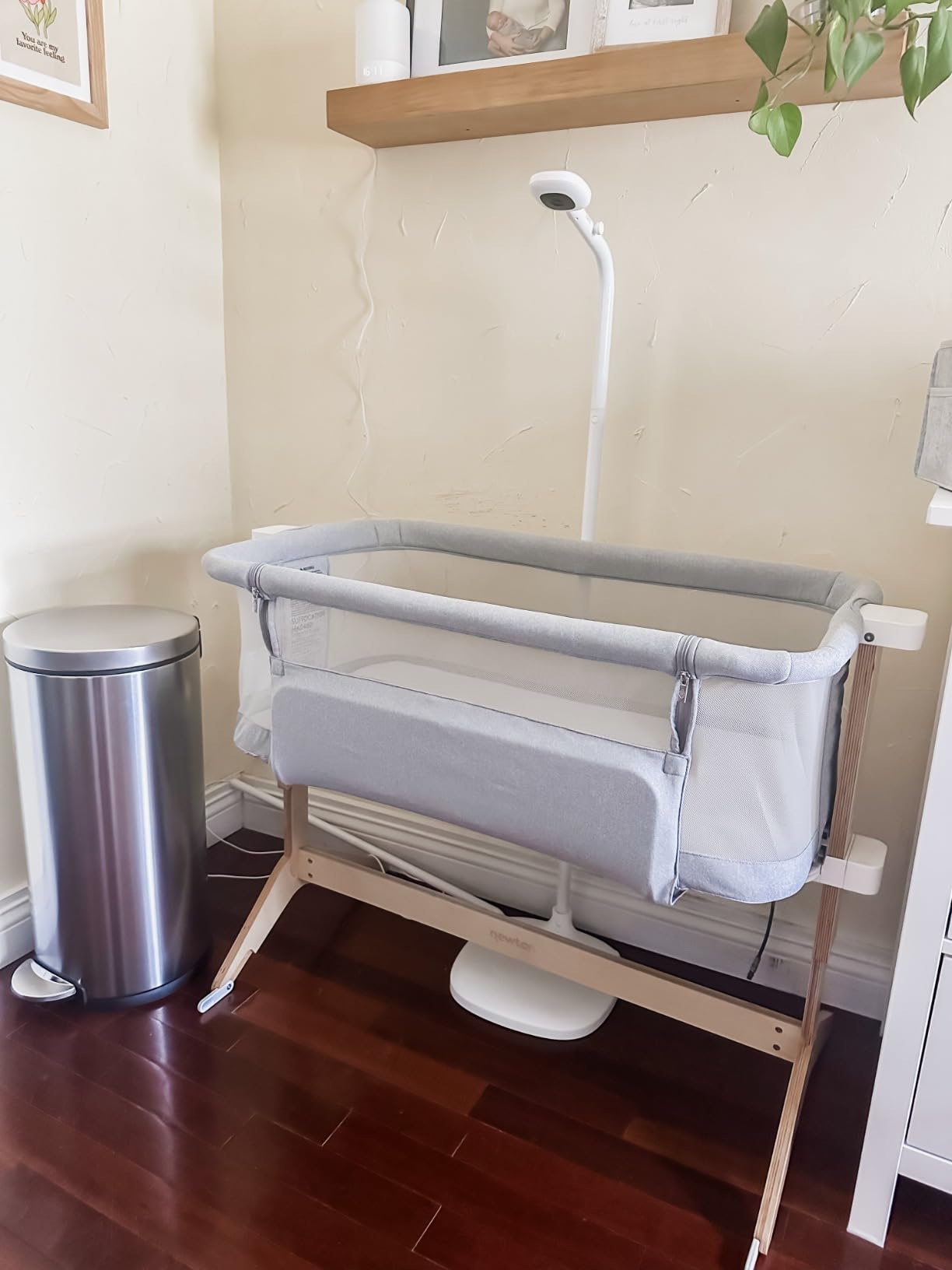 Newton Baby Bassinet & Bedside Sleeper, Breathable, Washable, Grey | Baby Bassinet, Bedside Sleeper, Breathable, Washable, Adjustable Height, Dual-Layer Cover, Infant Access Opening, Wood Frame customer photo 1