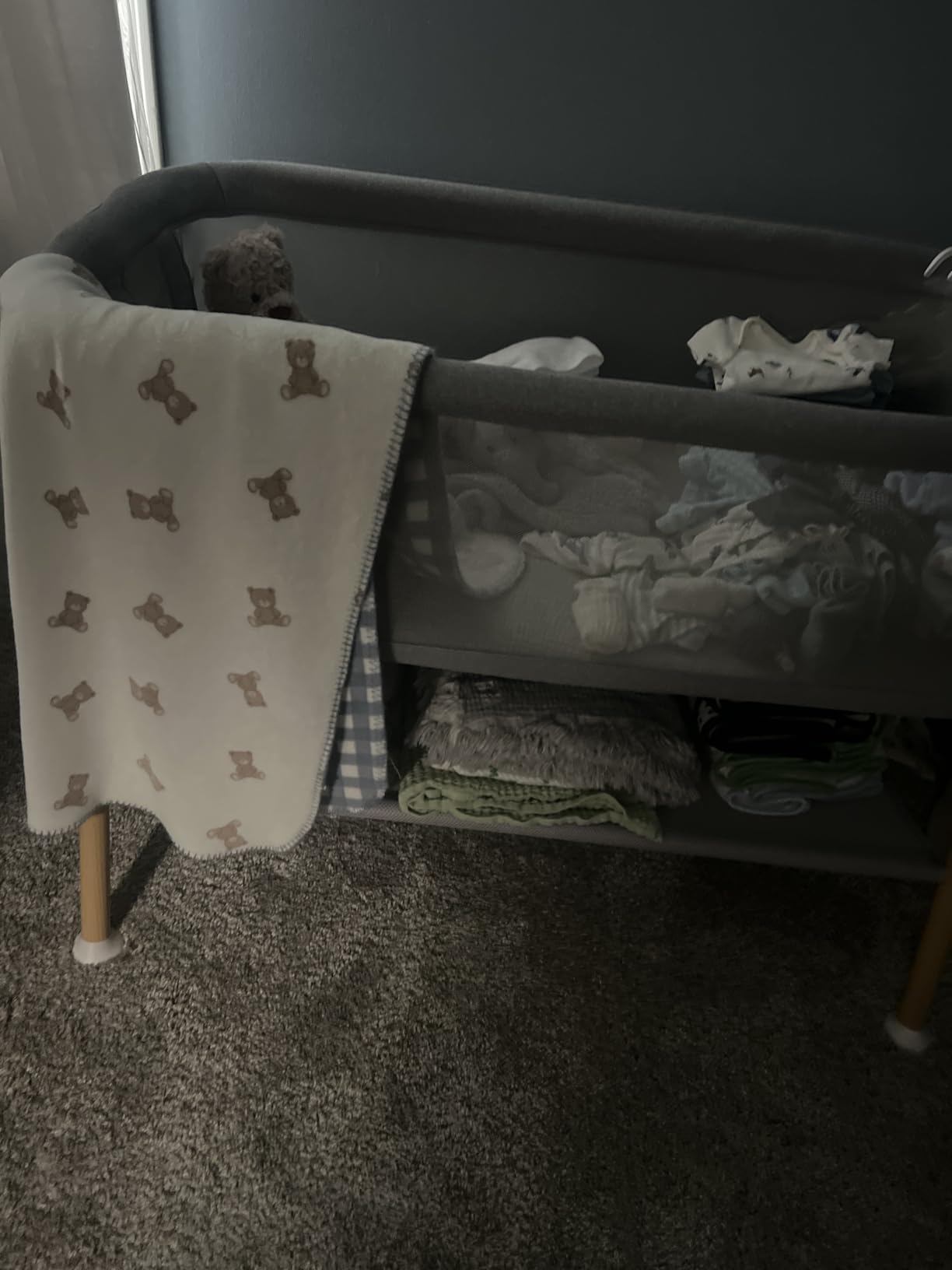 Newton Baby Bassinet & Bedside Sleeper, Breathable, Washable, Grey | Baby Bassinet, Bedside Sleeper, Breathable, Washable, Adjustable Height, Dual-Layer Cover, Infant Access Opening, Wood Frame customer photo 2