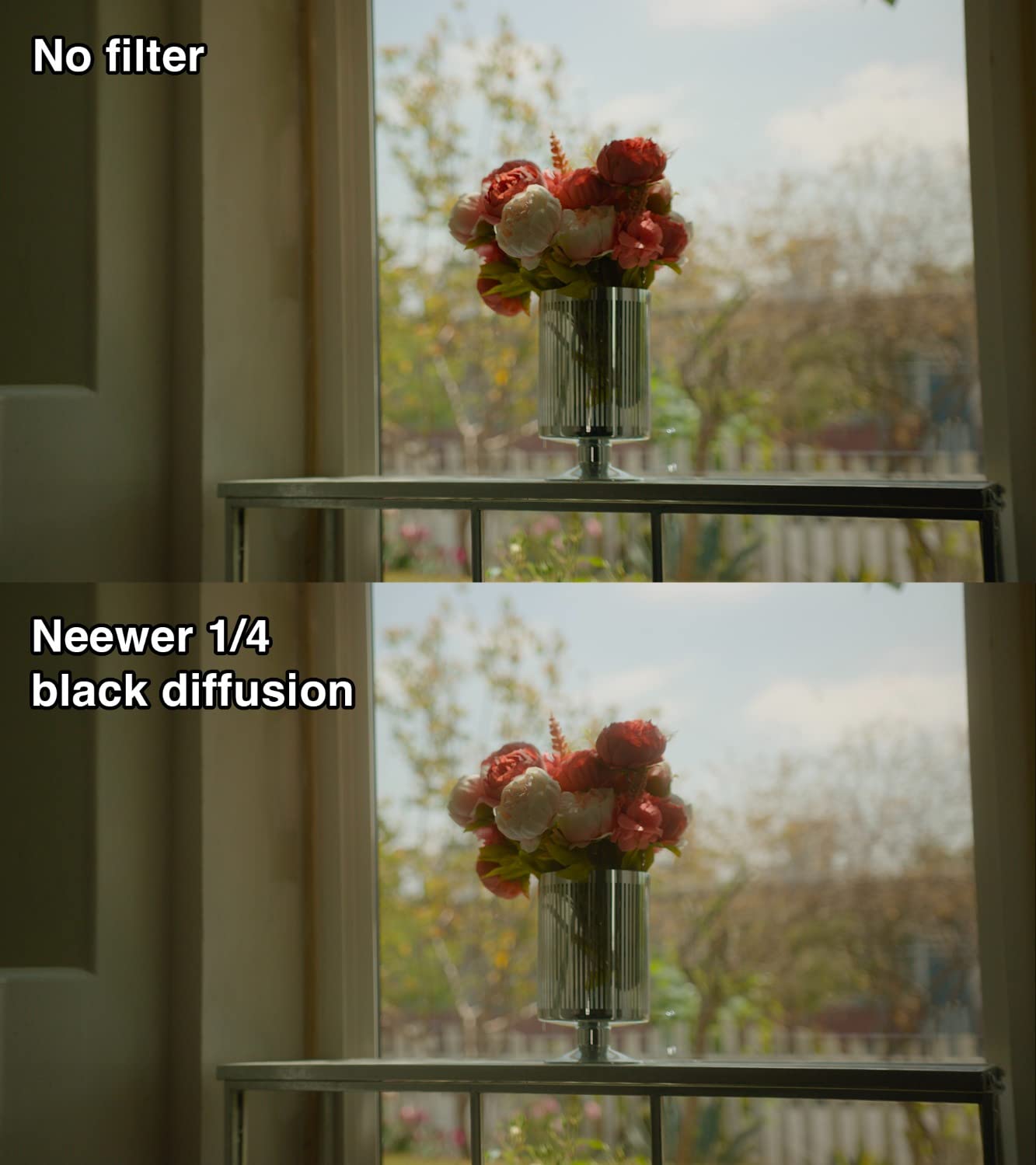 NEEWER Black Diffusion 1/4 Filter for Mist Cinematic Effect, 4
