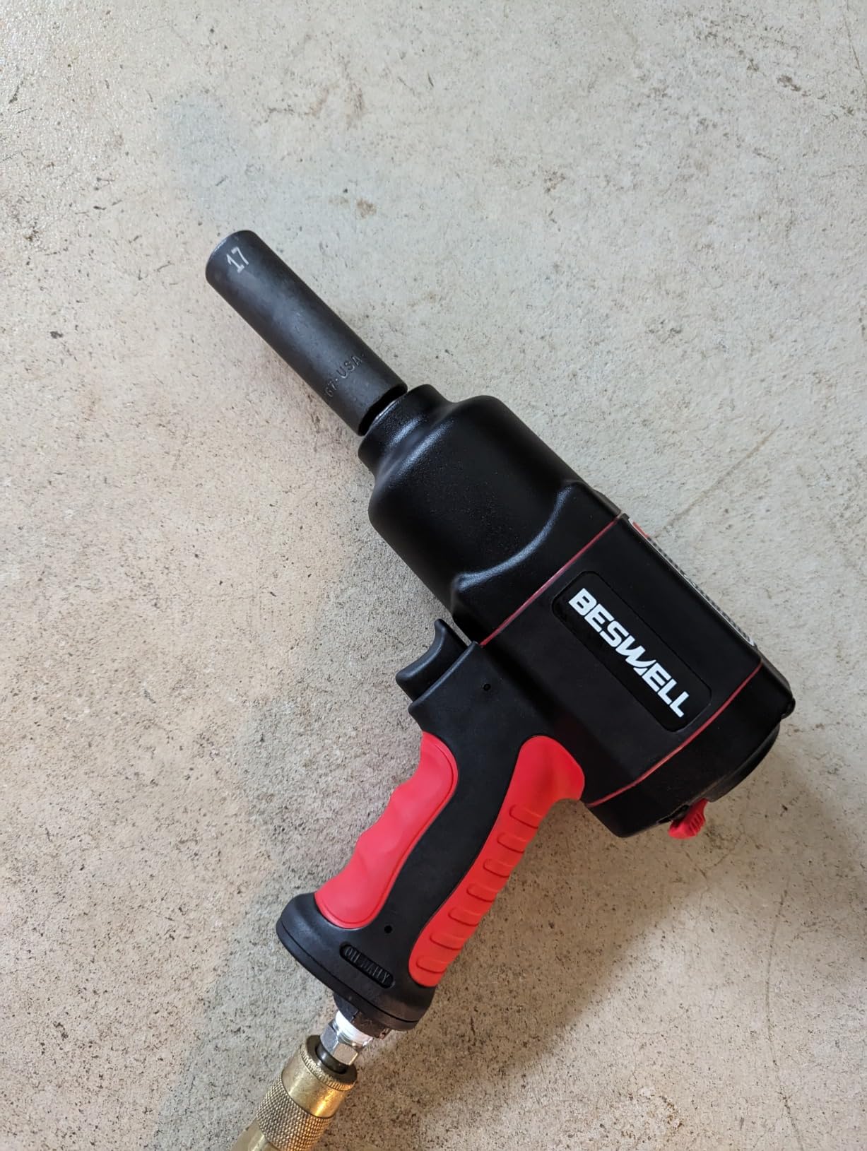 BESWELL BW-112BN 1/2-Inch Air Impact Wrench with 1180 Ft-Lbs Max Torque | FAST & POWERFUL: Twin hammer impact wrench delivers fast, high-torque power for auto repair, tire changes & body shop customer photo 1