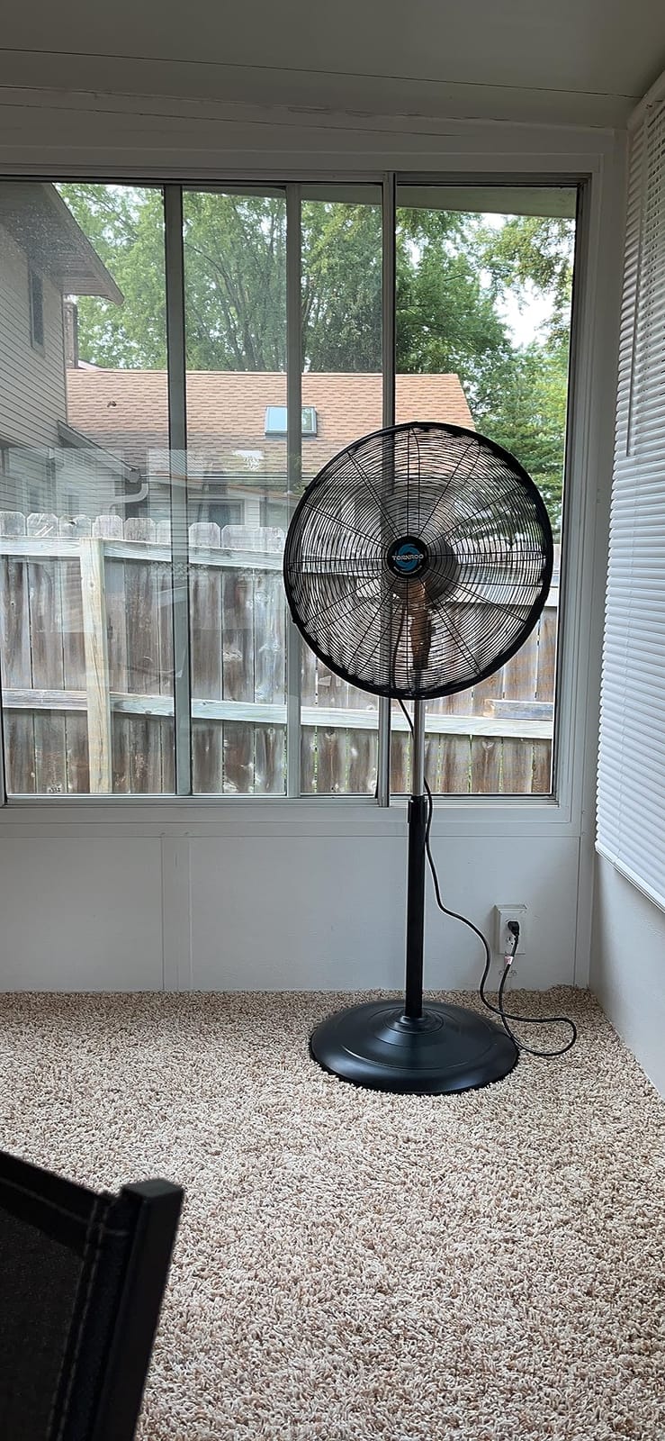 Tornado - 30 Inch Commercial Industrial 3 Aluminum Blade Stationary Pedestal Oscillating Fan, High Velocity 8500 CFM, UL Safety Listed, 3 Years Warranty, Black customer photo 1