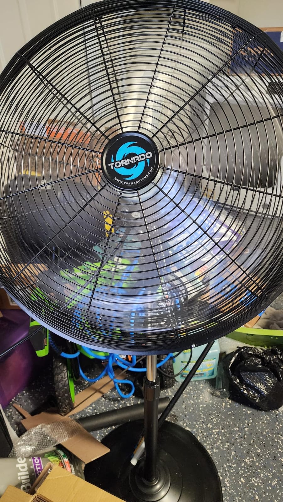 Tornado - 30 Inch Commercial Industrial 3 Aluminum Blade Stationary Pedestal Oscillating Fan, High Velocity 8500 CFM, UL Safety Listed, 3 Years Warranty, Black customer photo 2