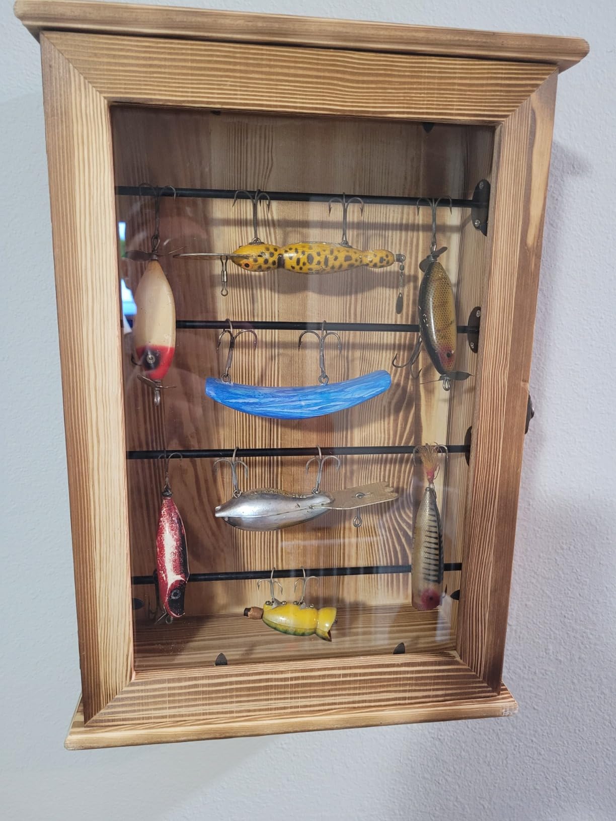 Wall Cabinet Fishing Lures Storage Display Case | Tackle Box Organizer With Door and Lockable, Fishing Gifts for Men, For Study Room, Collection Room, Office, Garage customer photo 1