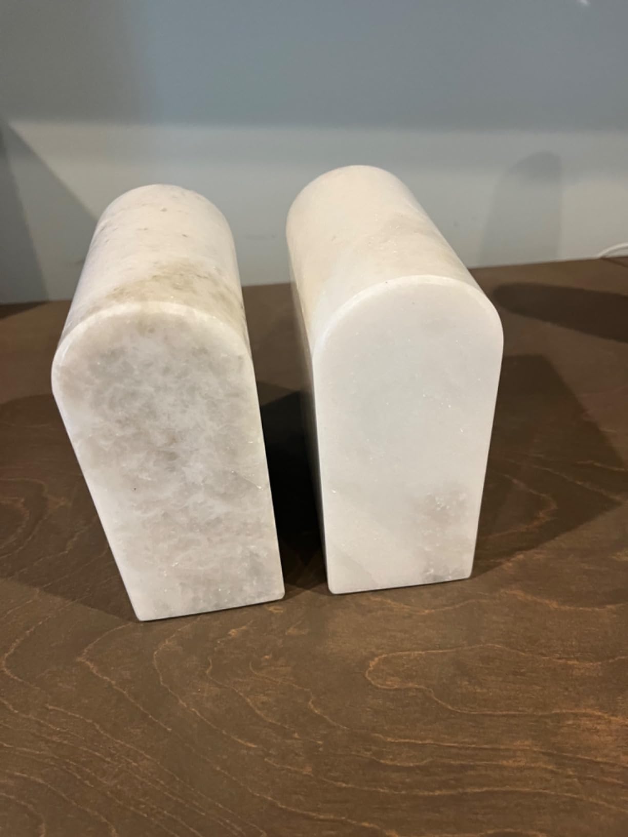 Koville African Natural Marble Bookends for Shelves, Non-Slip Book Ends, 13LBS Ultra Heavy Duty Marble Book Holder Organizer, Apartment Decor for Movies/CD/Video Games(Namib Fantasy) customer photo 2