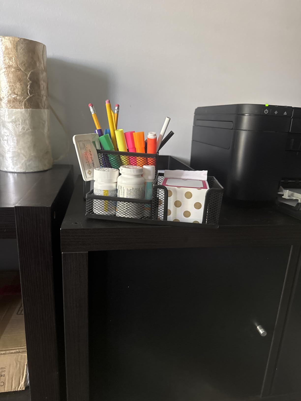 Pen Holder for Desk, Desk Organizers Set-3 Compartments Mesh Pencil Holder with Pencil Pen Cup and Paper Clip holder, Desk Accessories for Marker Craft, Ideal Office School Supplies(3 pack, Black) customer photo 1