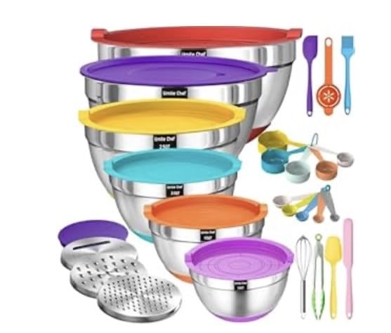 Mixing Bowls with Airtight Lids Set, 26PCS Stainless Steel Khaki Bowls with Grater Attachments, Non-Slip Bottoms & Kitchen Gadgets Set, Size 7, 4, 2.5, 2.0,1.5, 1QT, Great for Mixing & Serving customer photo 2