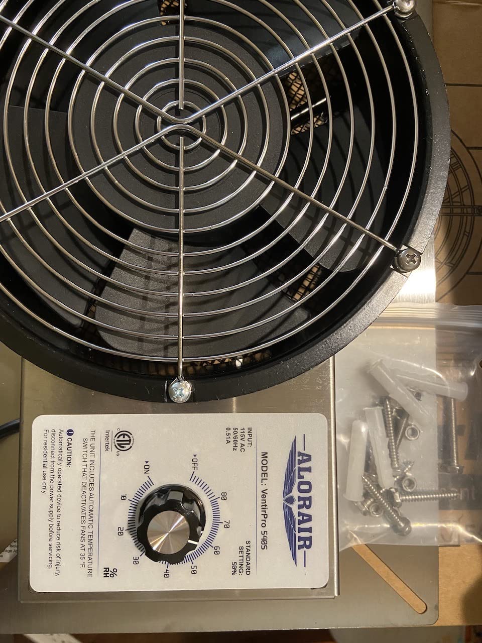 ALORAIR 540 CFM Stainless Steel Crawl Space Ventilation Fan with Humidistat | Freeze Protection, Thermostat, IP55 Rated Crawlspace Vent Fan for Foundation Basements Garage Attic, Up for 900 Sq.Ft. customer photo 1