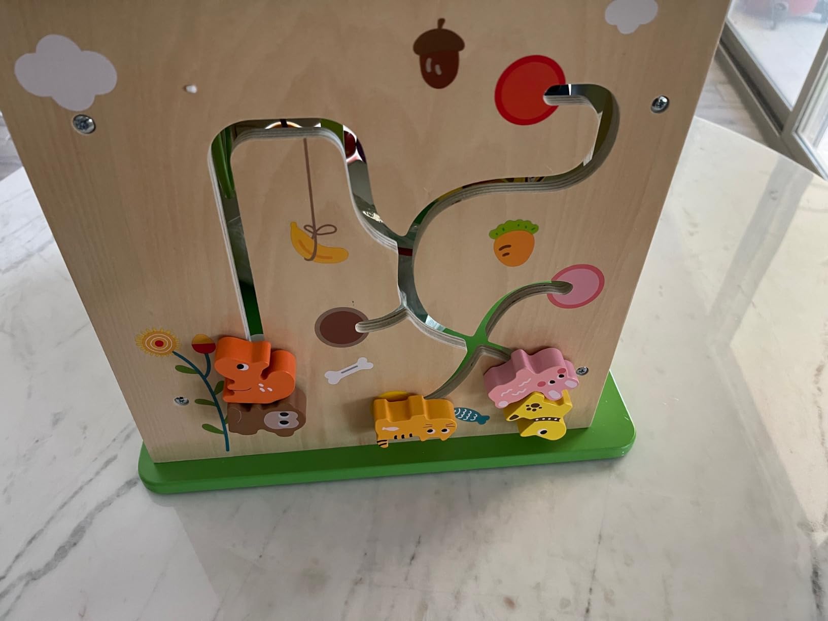 TOOKYLAND 5 in 1 Activity Center, Wooden Large Activity Cube 23