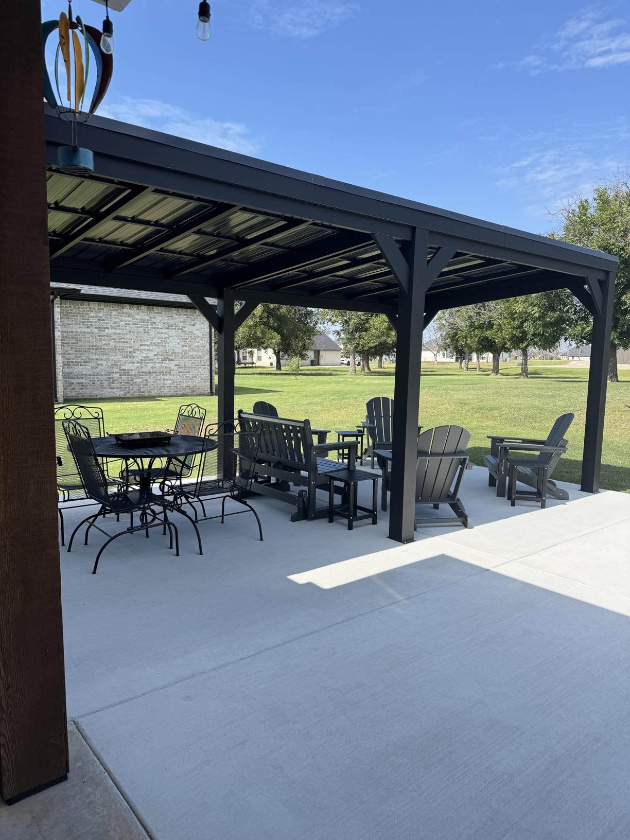 Backyard Discovery Stonebridge 12' x 9.5' Galvanized Steel Outdoor Gazebo Pavilion with Hardtop Slope Roof, Snow Load Support, Wind Resistance, PowerPort, Shade for Garden, Patio, Deck, Entertaining customer photo 2