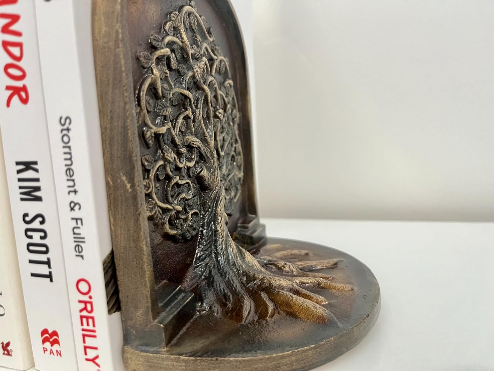 Tree of Life Bookends, Antique Brass, 2 Decorative Bookends for Shelves or Bookcase, Cast Iron, Non-Skid Heavy Bookends, Home Décor Gift customer photo 2