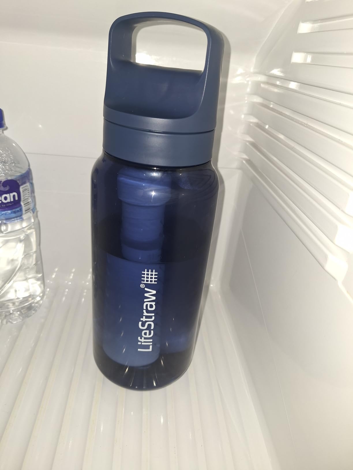 LifeStraw Go Series Water Filter Bottle - BPA-Free, Removes Bacteria, Parasites, Microplastics, Improves Taste, 22oz, Aegean Sea customer photo 1