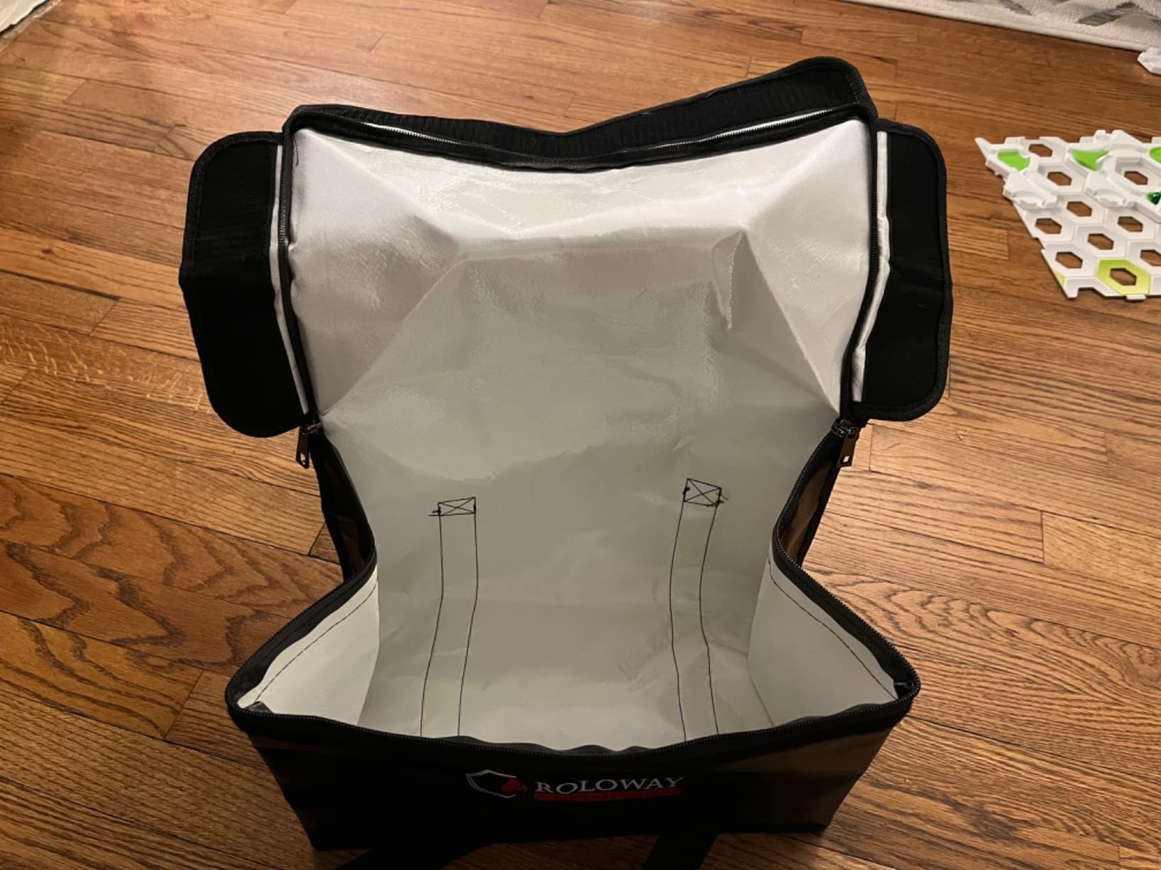 ROLOWAY Lipo Battery Bag (15 x 8.5 x 10 inch) Large Fireproof Ebike Bag with Reflective Strip customer photo 2