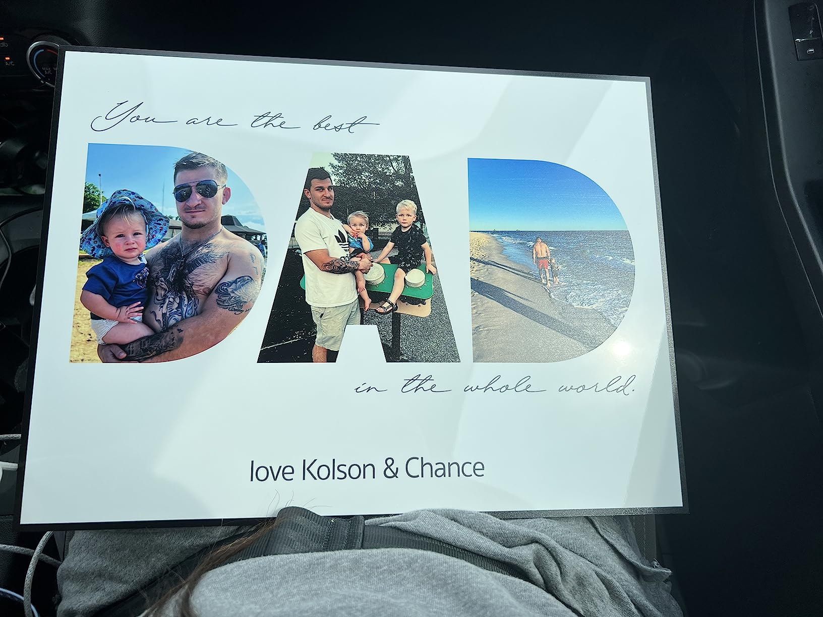 FUONLY Custom Grandpa Picture Frame Personalized Wooden Photo Plaque with Text, Christmas Fathers Day Birthday Gifts for Grandpa customer photo 2