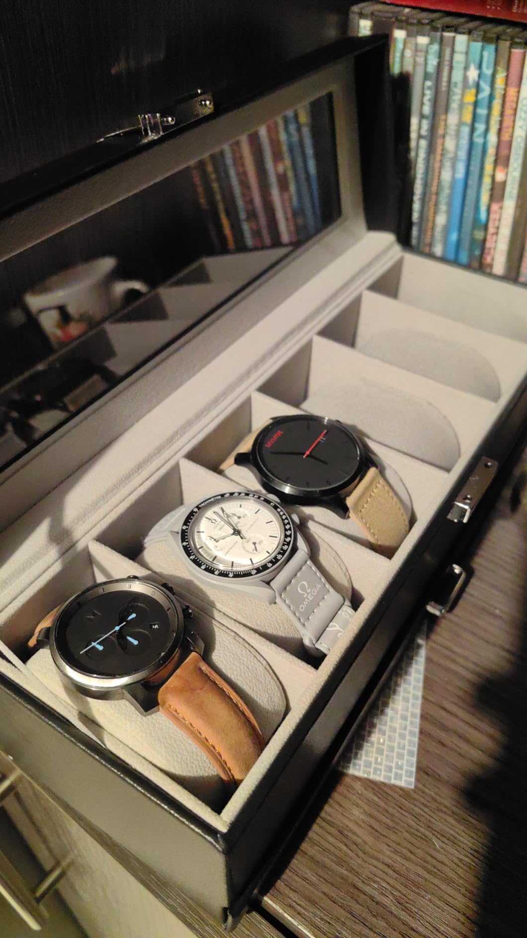 ProCase Watch Box, 6 Slot Watch Display Case with Drawer - Espresso | Mens Watches Case with Glass Lid, 2-Layer Mens Jewelry Organizer Storage Holder customer photo 1