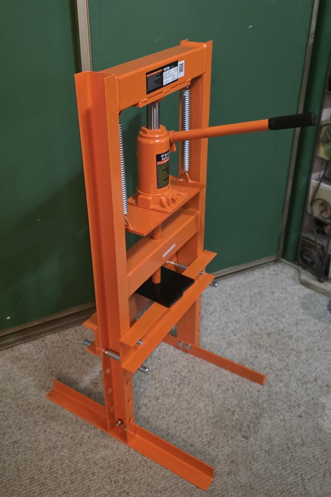 VEVOR Hydraulic 6 Ton H-Frame Garage Floor Adjustable Shop Press with Plates, 6T, Orange customer photo 2