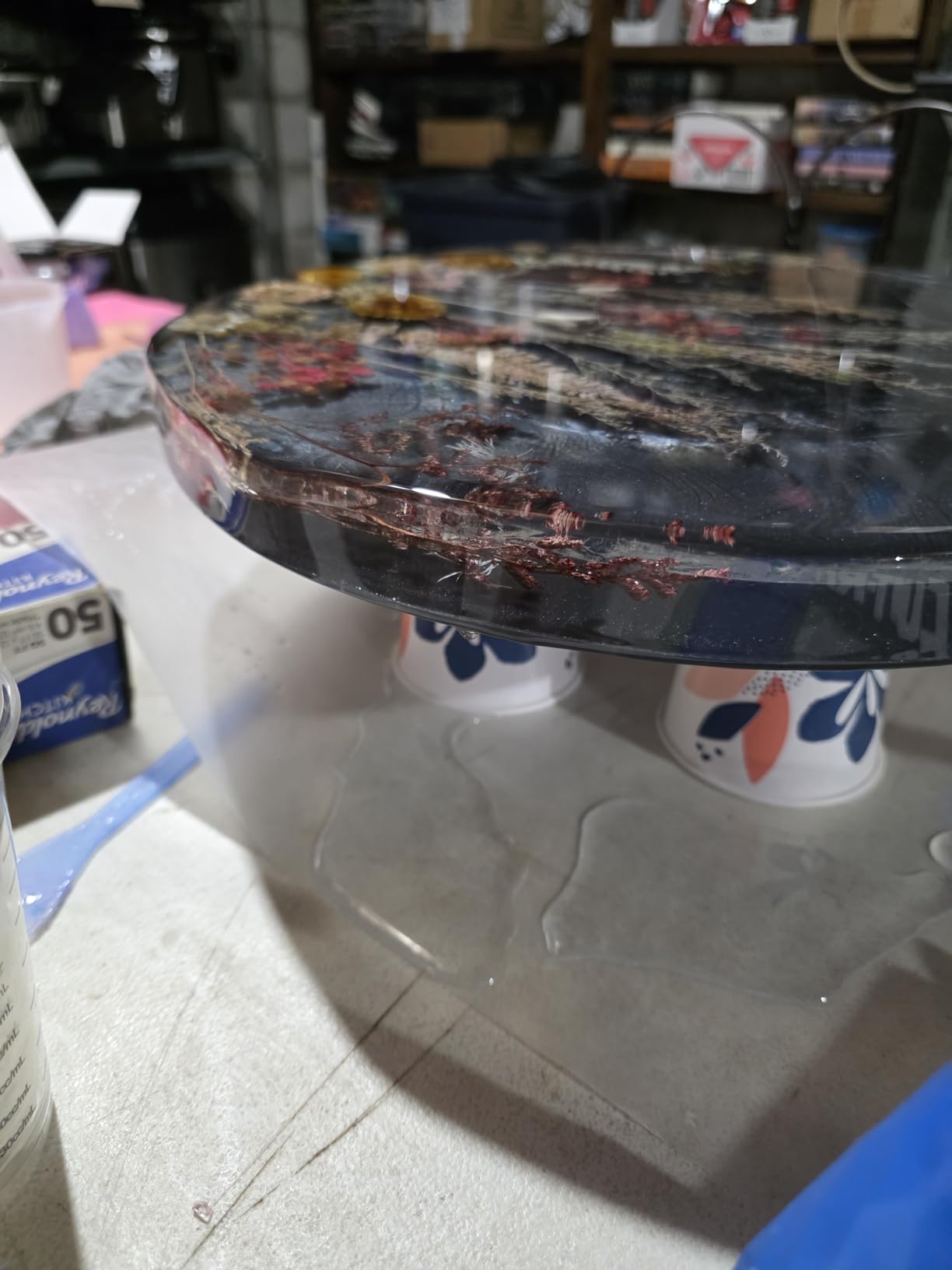 Vehipa 14 in Extra Large Resin Table Mold, Round Silicone Epoxy Resin Molds | for River Tables, Large Trays, Flower Preservation, Clocks, DIY Art, Home Décor customer photo 2
