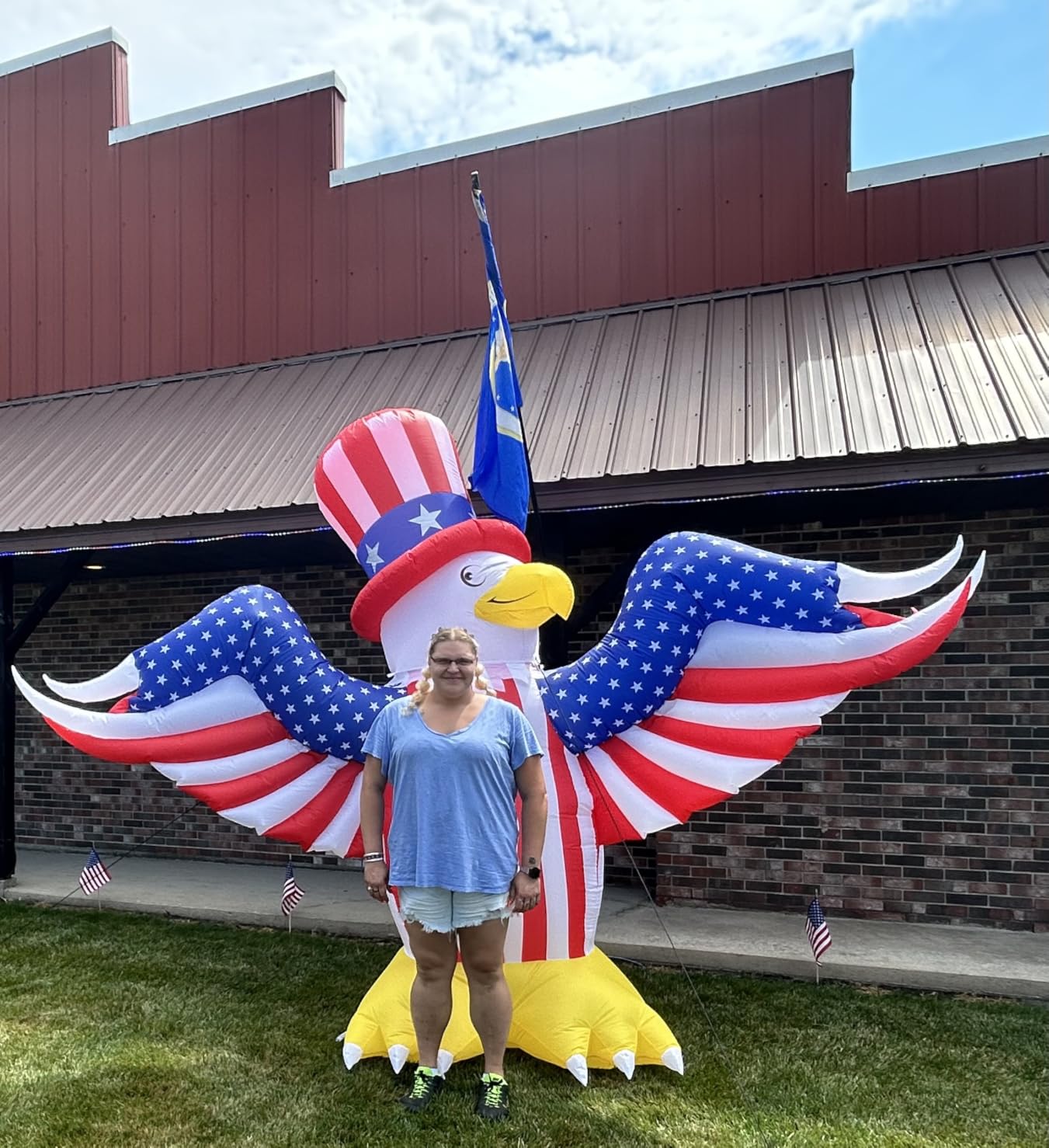 7FT Independence Day Decorations Inflatables, Upgraded 4th of July Decor American Flag Star and Bald Eagle Patriotic Inflatables Decorations for Fourth of July Memorial Day Outdoor Yard Lawn Decor customer photo 1