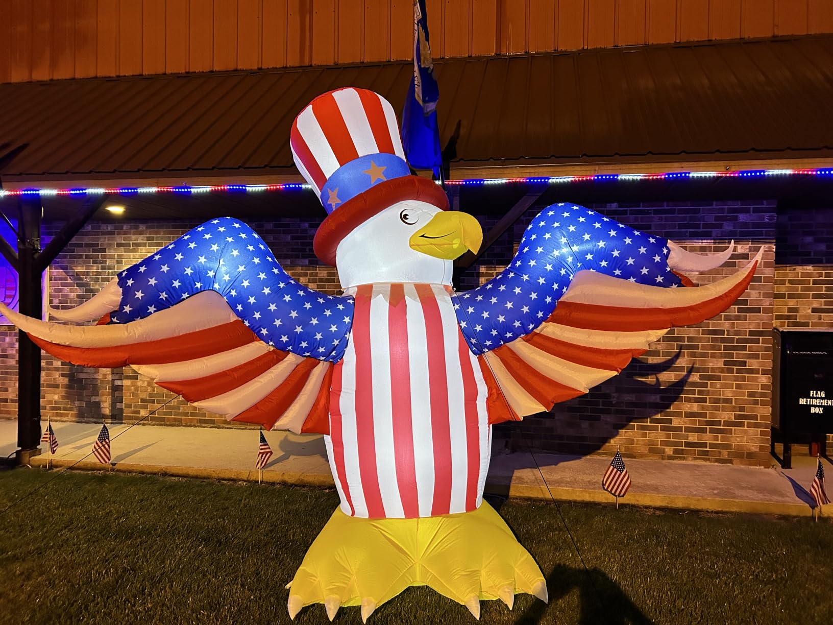 7FT Independence Day Decorations Inflatables, Upgraded 4th of July Decor American Flag Star and Bald Eagle Patriotic Inflatables Decorations for Fourth of July Memorial Day Outdoor Yard Lawn Decor customer photo 2
