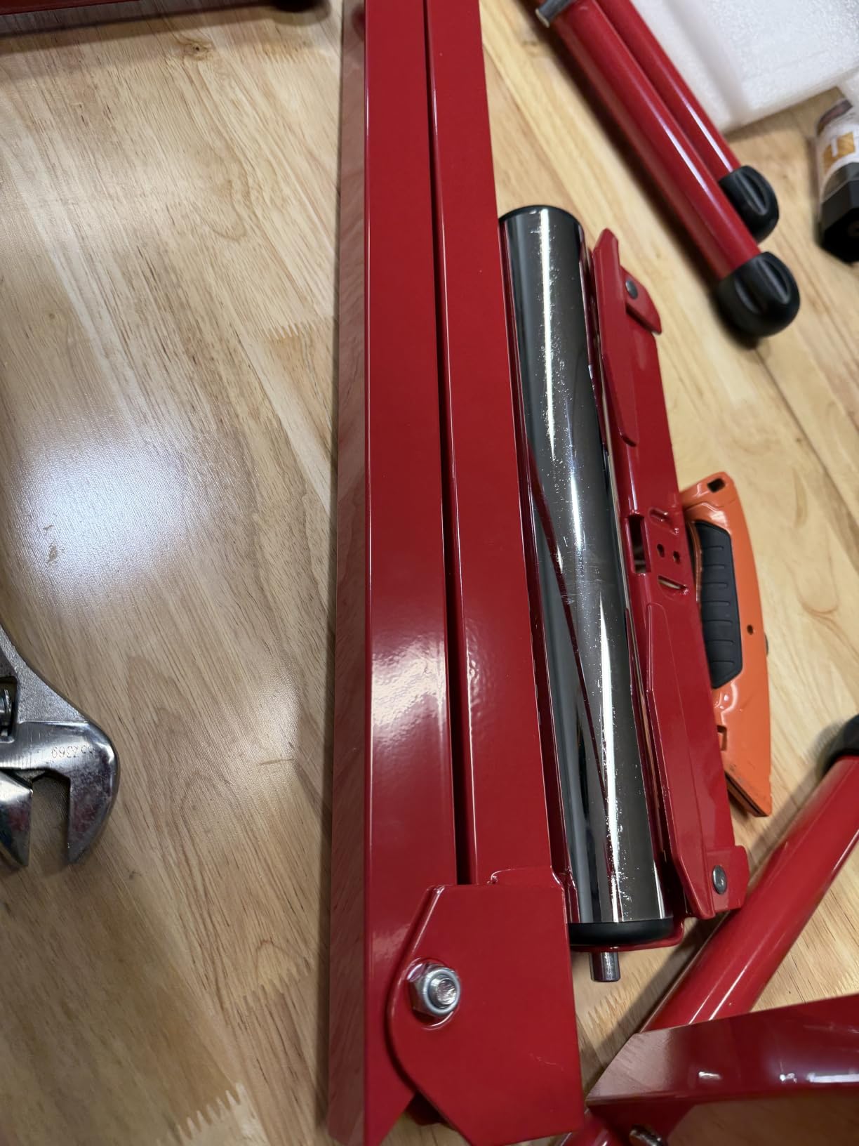WORKPRO Folding Roller Stand Height Adjustable, Heavy Duty 250 LB Load Capacity, Outfeed Woodworking (Upgraded head) customer photo 2