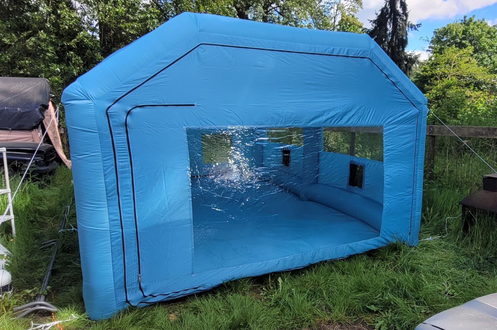 LVAOSTT Paint Booth 12.5x10x10FT Inflatable Paint Booth Portable Spray Booth Tent with Blower Air Filter System for DIY Spray Car Truck Motorcycle Garage Furniture Part Painting customer photo 2
