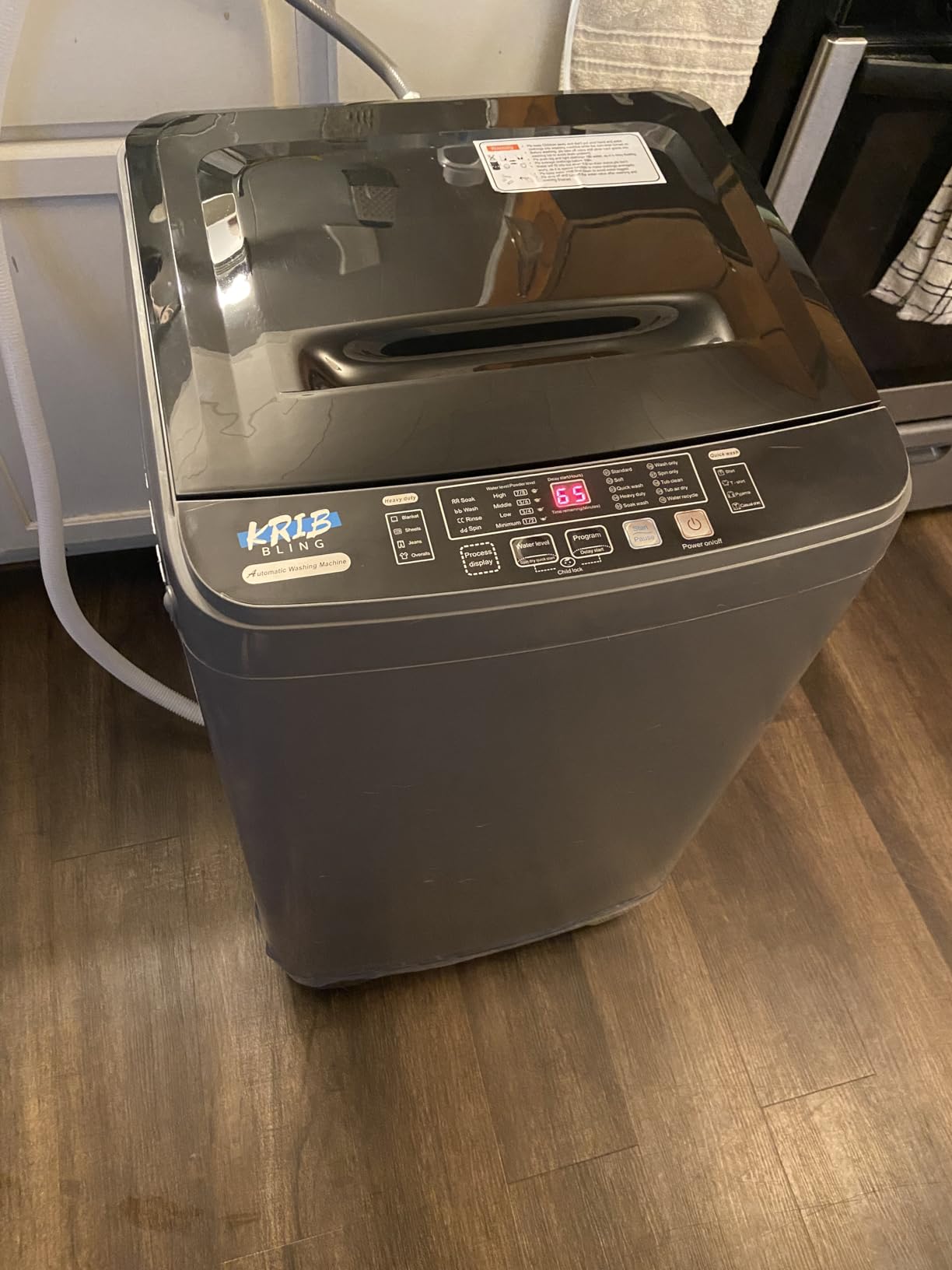 Full-Automatic Washing Machine 17.7 lbs Small Compact Portable Washer Grey | 10 Wash Program & 8 Water Level , LED Display Ideal for Apartments, RV, Camping customer photo 1