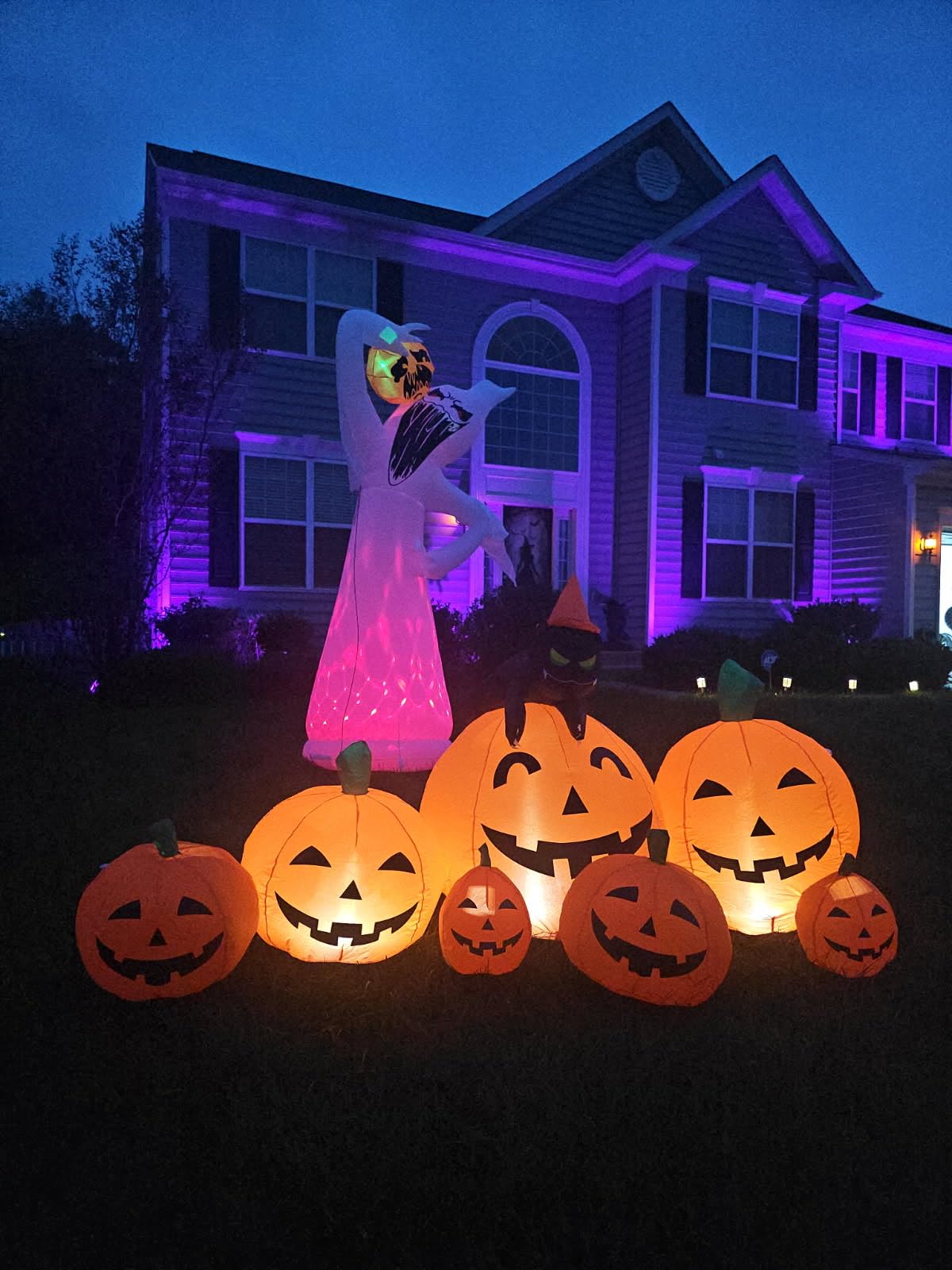 10 FT Halloween Inflatables Ghost with Pumpkin Decoration, Built in Flame Rotation LEDs Huge Halloween Inflatable Large Spooky Blow Ups Halloween, Party, Indoor, Outdoor, Garden, Yard Lawn customer photo 2
