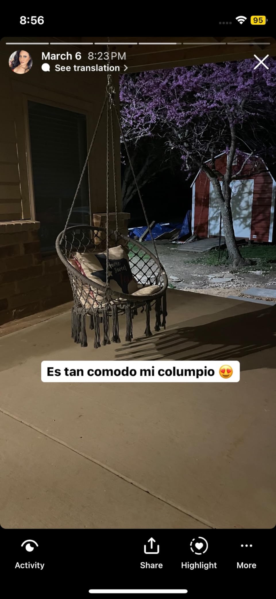 JoyView Macrame Hammock Chair Hanging Swing Chair Max 330 Lbs with 2 Cushions and Hardware Kits for Indoor Outdoor Bedroom Patio Garden - Beige customer photo 1