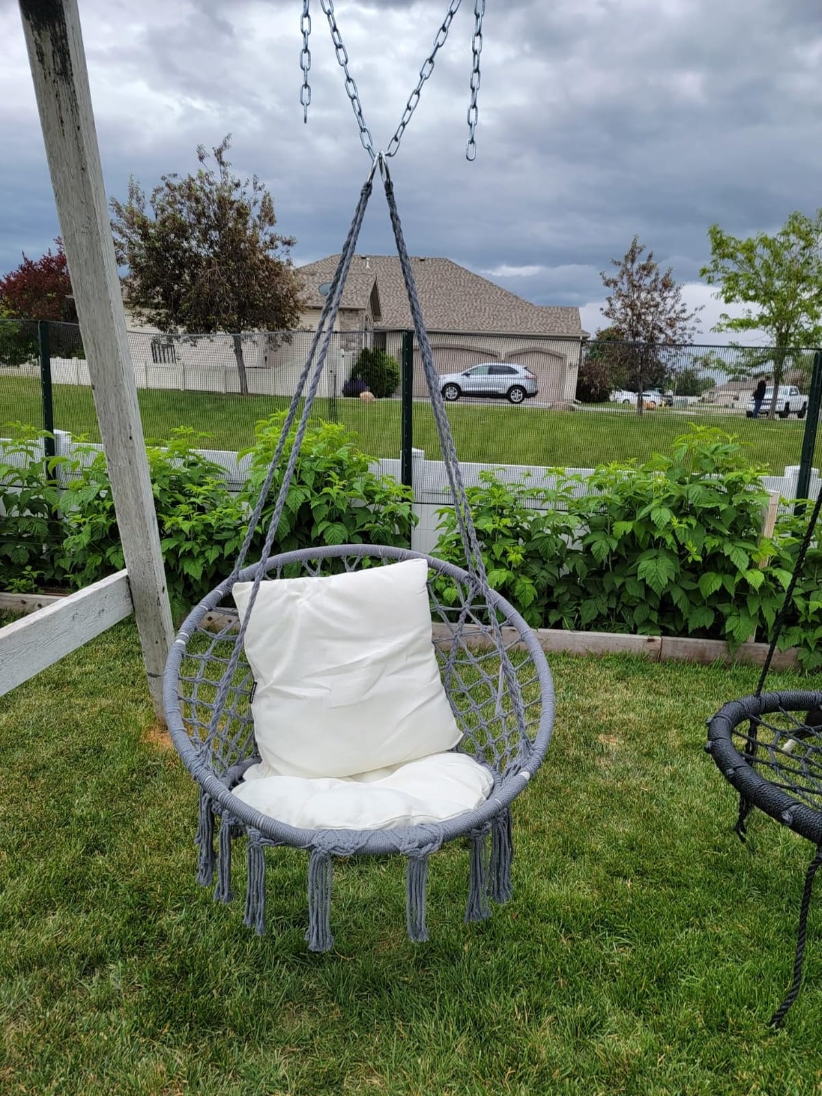 JoyView Macrame Hammock Chair Hanging Swing Chair Max 330 Lbs with 2 Cushions and Hardware Kits for Indoor Outdoor Bedroom Patio Garden - Beige customer photo 2