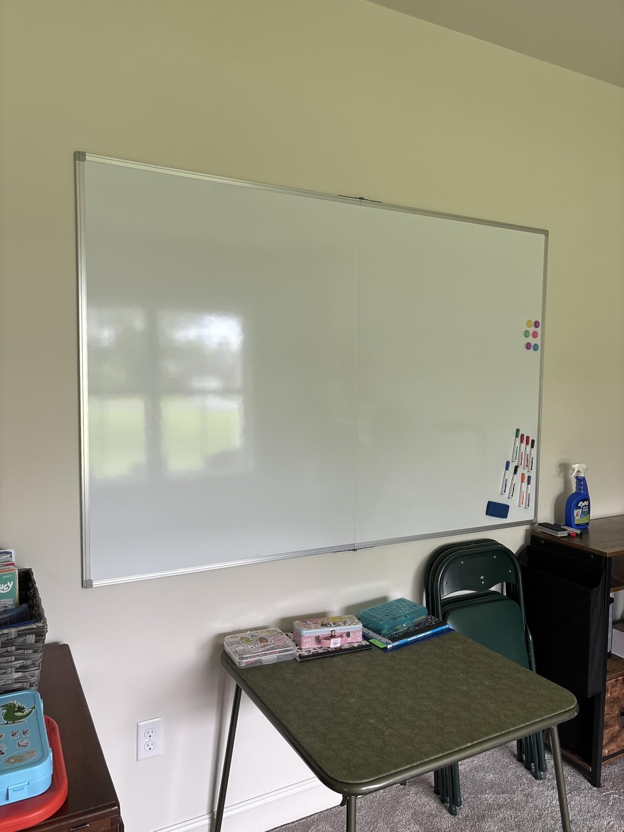 Maxtek White Board Dry Erase 72x48, Large Magnetic Whiteboard Wall Mounted | 6'x4' Foldable Aluminum Presentation Wall-Mounted Marker Board with a Long Pen Tray customer photo 2