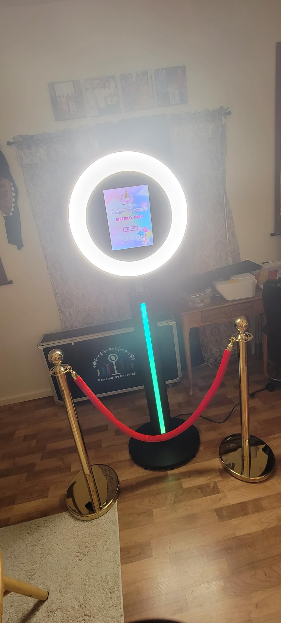 Portable Photo Booth Compatible with iPad, Photo Booth Stand Shell, RGB Ring Light, Perfect for Weddings and Parties, Free ChackTok Membership, with Flight Case customer photo 1