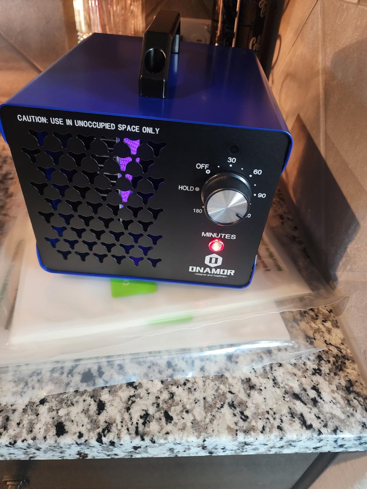 ONAMOR Ozone Generator 83,000mg - Ozone Machine for Home, Smoke, Car, and Pet Room. (Suitable for Area of 6,000 Square Feet) - Gray customer photo 1