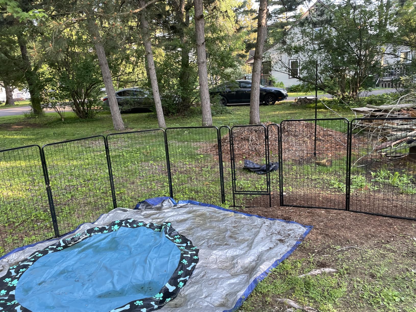Yaheetech Dog Playpen 47in 6 Panels Pet Fence for Indoor Yard RV Camping | Easy Setup, Heavy Duty Rustproof Frame with Secure Latch Door, DIY Layouts, Foldable Storage, Ideal for Large Dog Breeds customer photo 2