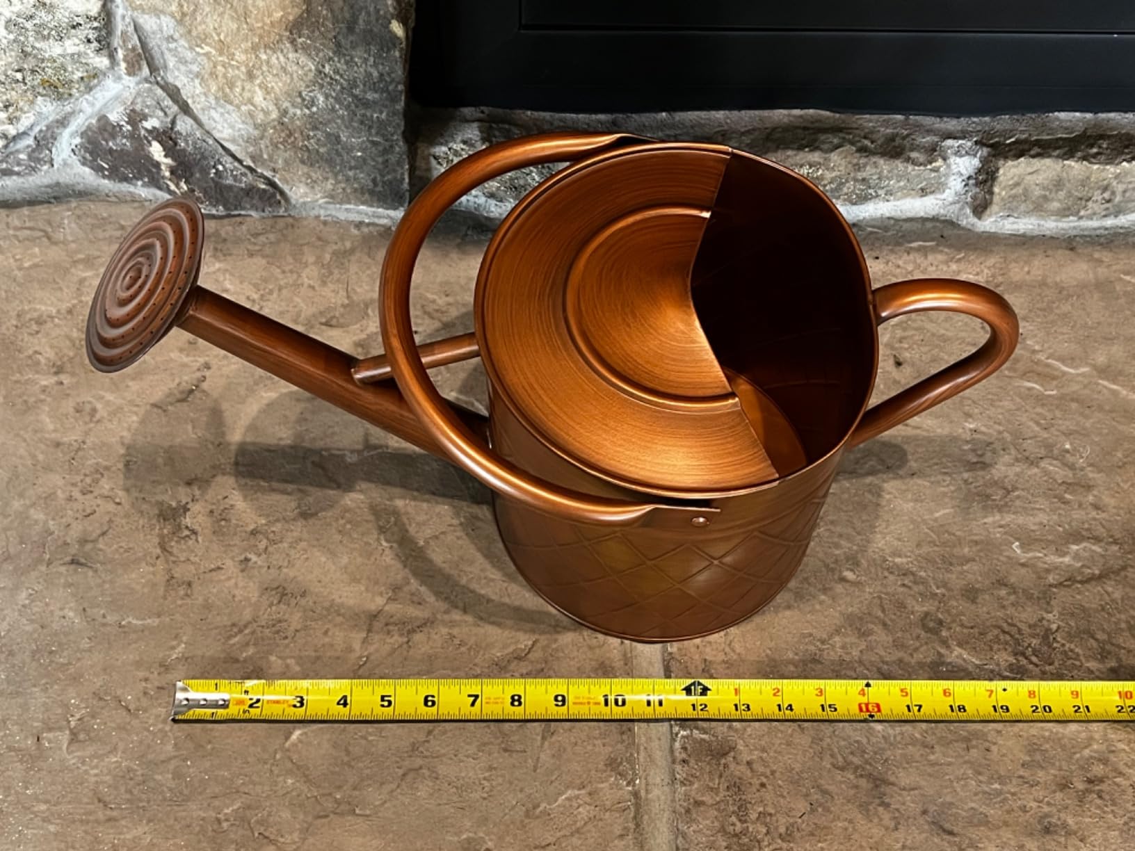 1.75 Gallon Outdoor Metal Watering Can for Garden Plants, Copper Color Watering Can with Removable Spray Spout, Ideal for Outdoor Use (Copper) customer photo 2