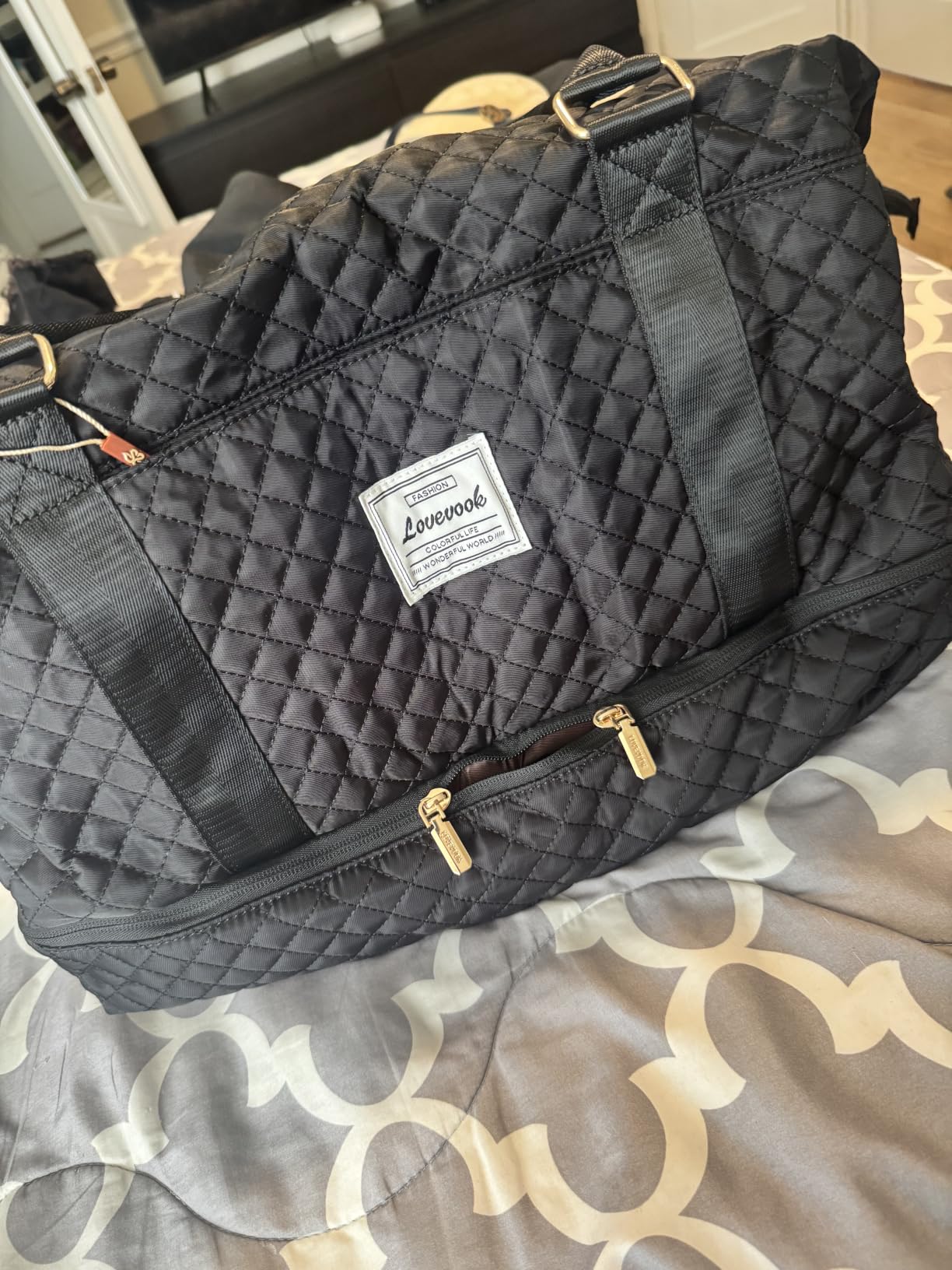 Travel Duffle Bag, Weekender Bags for Women with Shoe Compartment, Carry on Overnight Bag with Toiletry Bag, Gym Duffel Bag with Wet Pocket customer photo 1