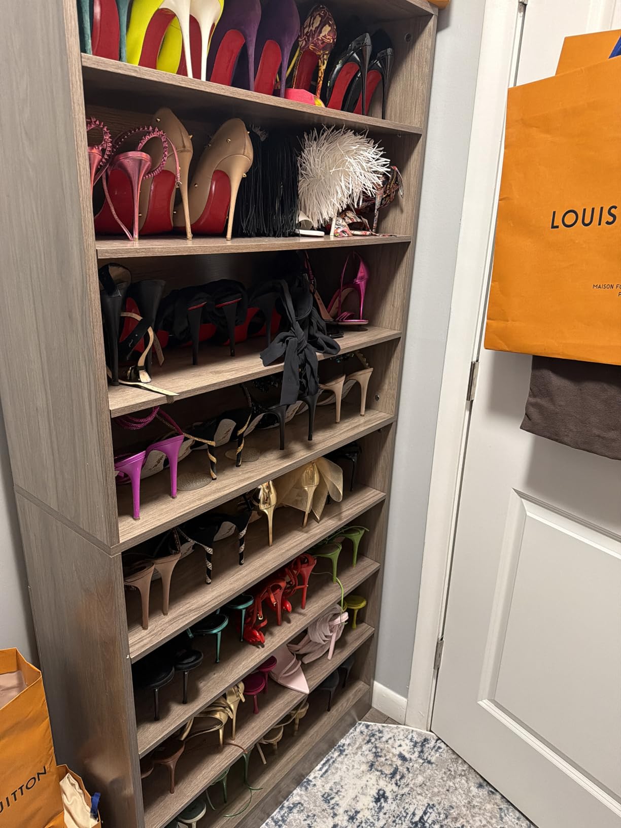 Tribesigns Shoe Cabinet, 9 Tiers 40-45 Pairs Heavy Duty Wood Freestanding Shoe Storage Cabinet, 70.8