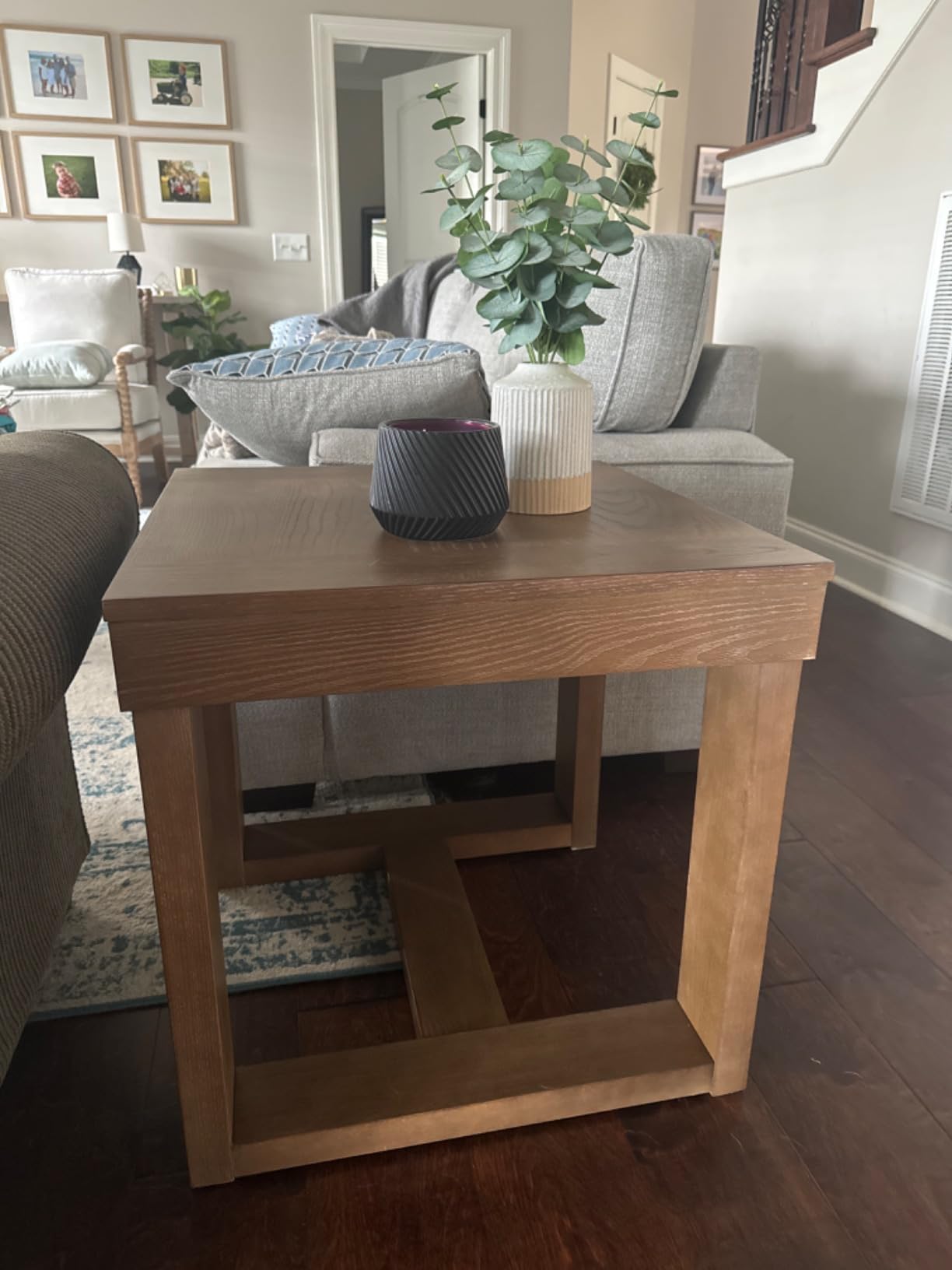 Signature Design by Ashley Square Marble End Table, 24 in, Grayish Brown customer photo 1