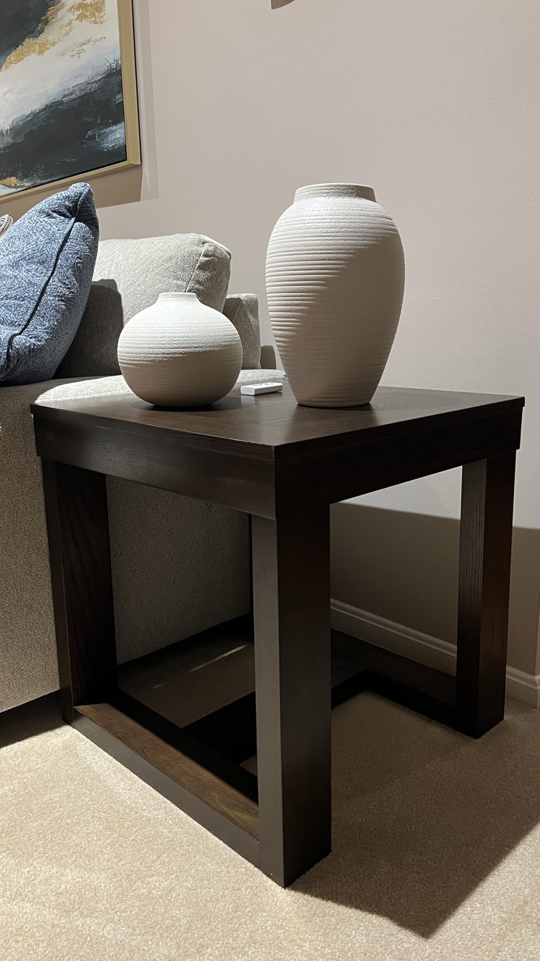 Signature Design by Ashley Square Marble End Table, 24 in, Grayish Brown customer photo 2