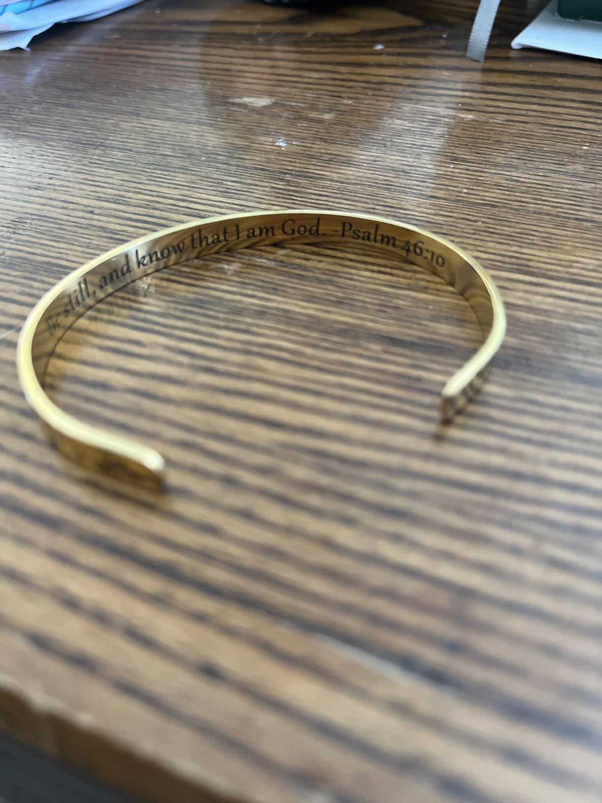 Bracelets for Women - 100+ Meaningful Engraved Messages - Solid 316L Surgical Stainless Steel Cuff Bracelet - Gift Ready customer photo 1