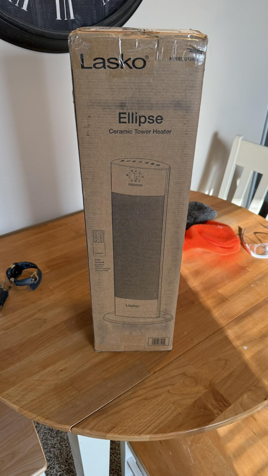Lasko Ellipse Ceramic Tower Heater for Home with Tipover Switch, Child Lock, Digital Display, Thermostat, Wide Oscillation, Remote, Timer, For Bedroom, Office, Living Room, Den, 1500W, Black, CT18950 customer photo 1