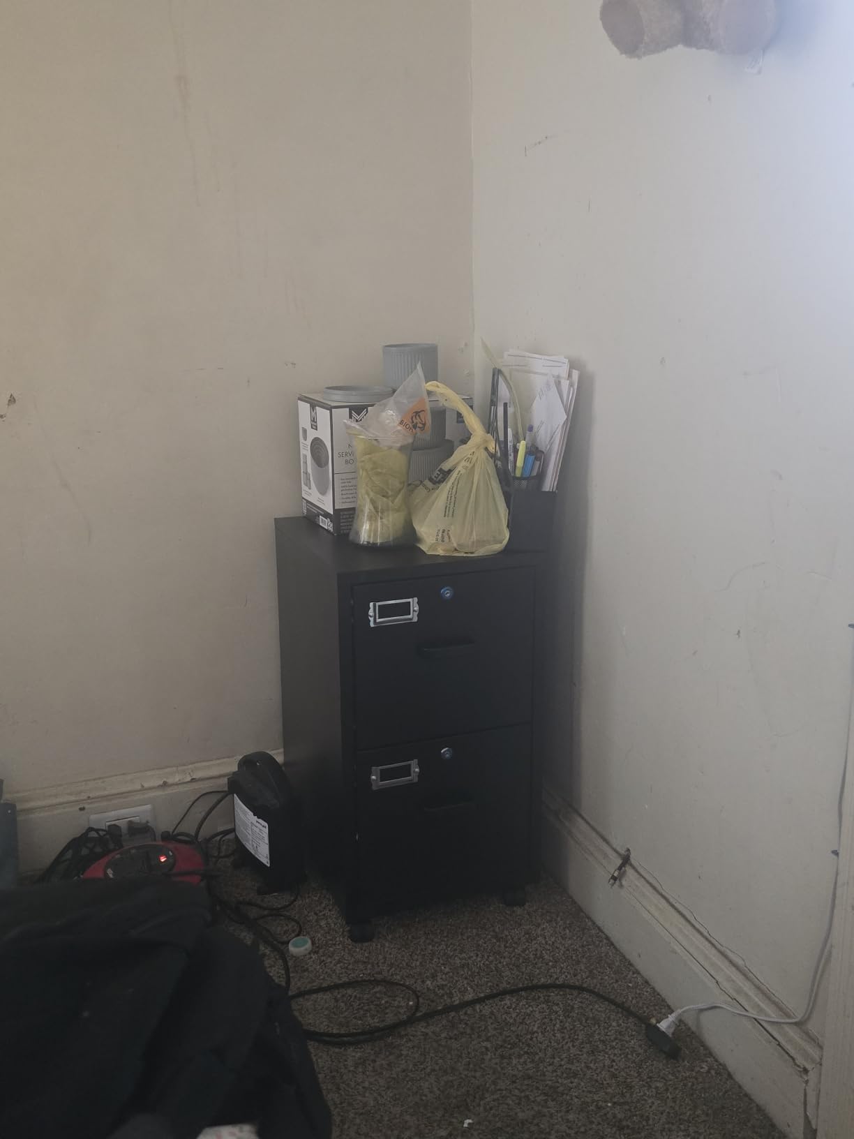 4 Drawer File Cabinet with Lock Metal Vertical File Cabinet Office Home Vertical File Cabinet for A4 Legal/Letter Size Narrow File Cabinet Locked (Black) customer photo 1