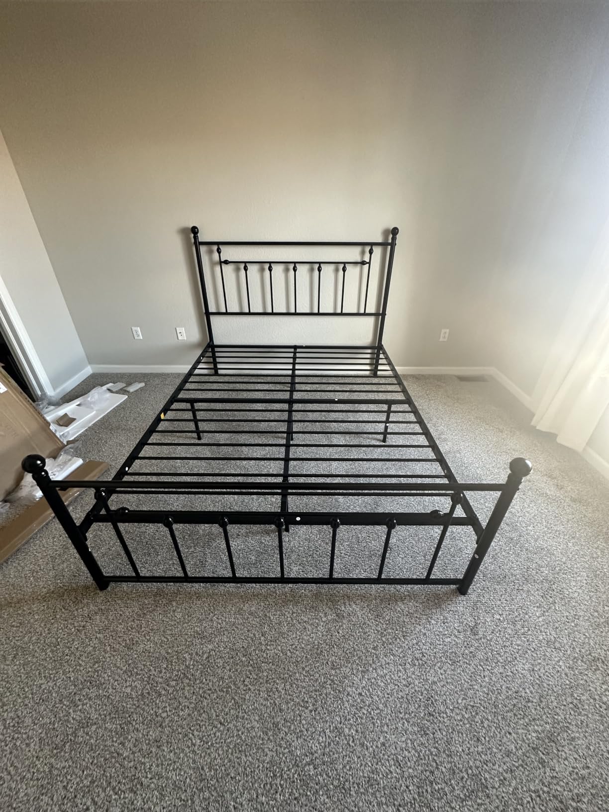 Allewie 14'' Queen Size Metal Platform Bed Frame, Vintage Headboard, Black, 50'' Tall Victorian Headboard/Footboard, Mattress Foundation, Under Bed Storage, No Box Spring Needed, Easy Assembly, Noise Free customer photo 1
