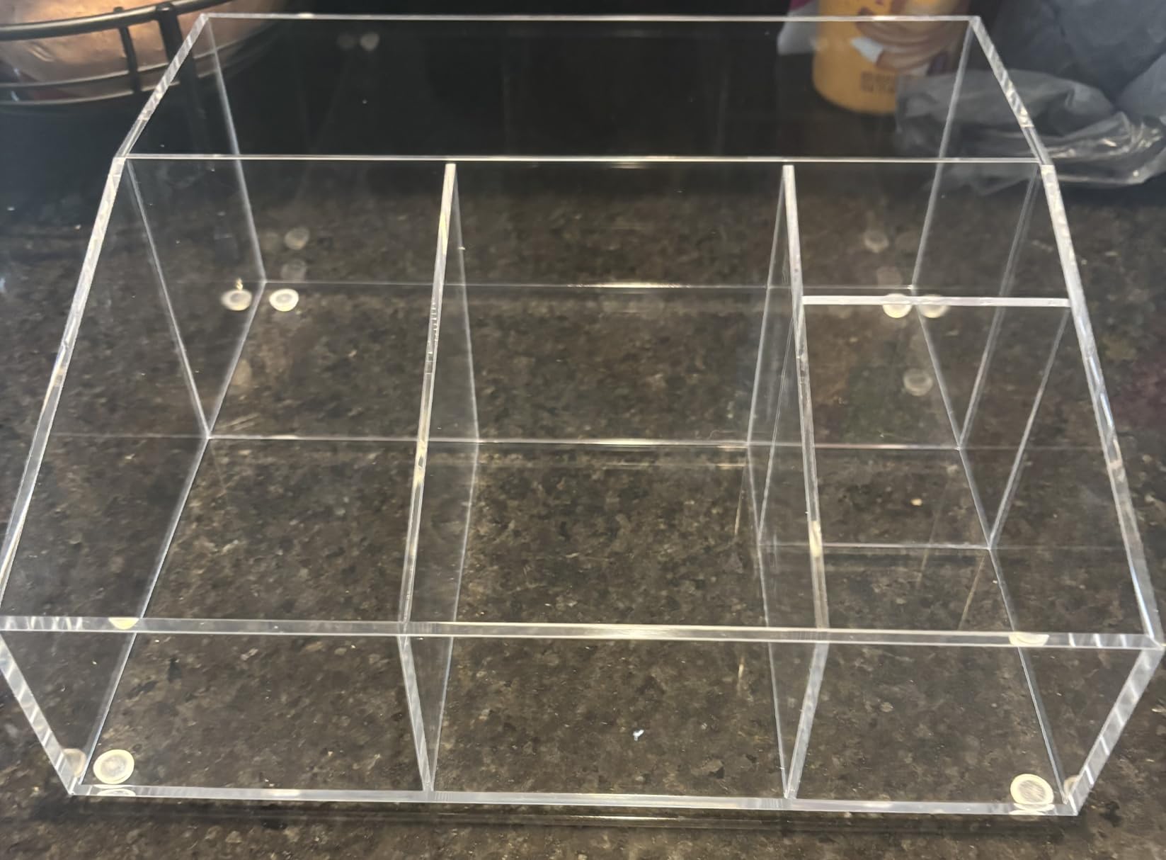 BEYGORM Acrylic Coffee Bar Station Organizer for Countertop | Coffee Gift for Coffee Lovers, Office Breakroom Storage Holder for Kcup Pod, Condiment, Cup, Tea, Creamer, Syrup (Clear) customer photo 2