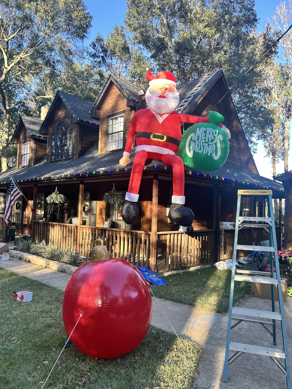 OurWarm 10FT Gingerbread Man Inflatable Archway with LED Lights, Christmas Yard Decoration for Outdoor Parties customer photo 2