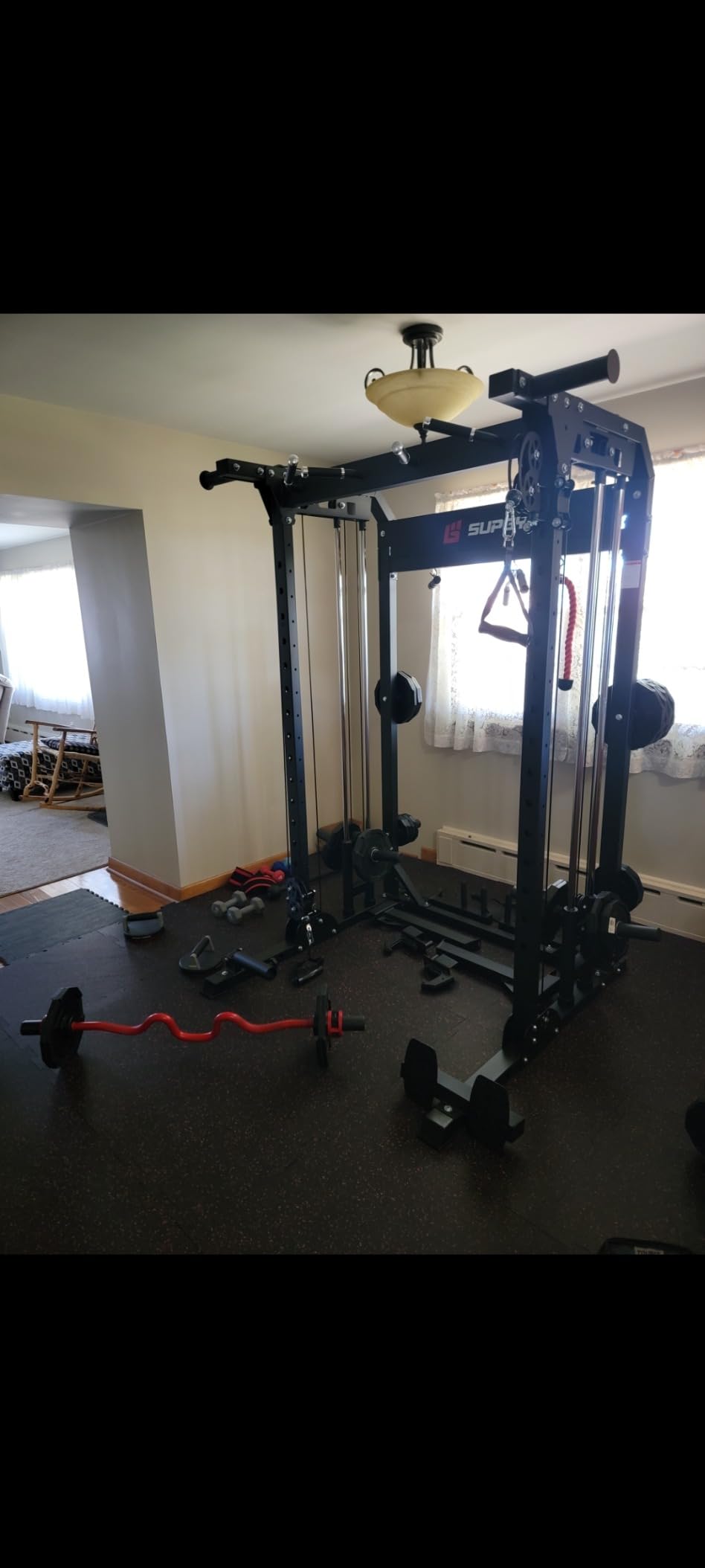 MAJOR FITNESS F22 Power Rack, 1600lbs All-in-One Squat Rack with Dual Pulley System, Heavy-Duty Steel Frame, Attachments & Storage for Home Gym Strength Training customer photo 1