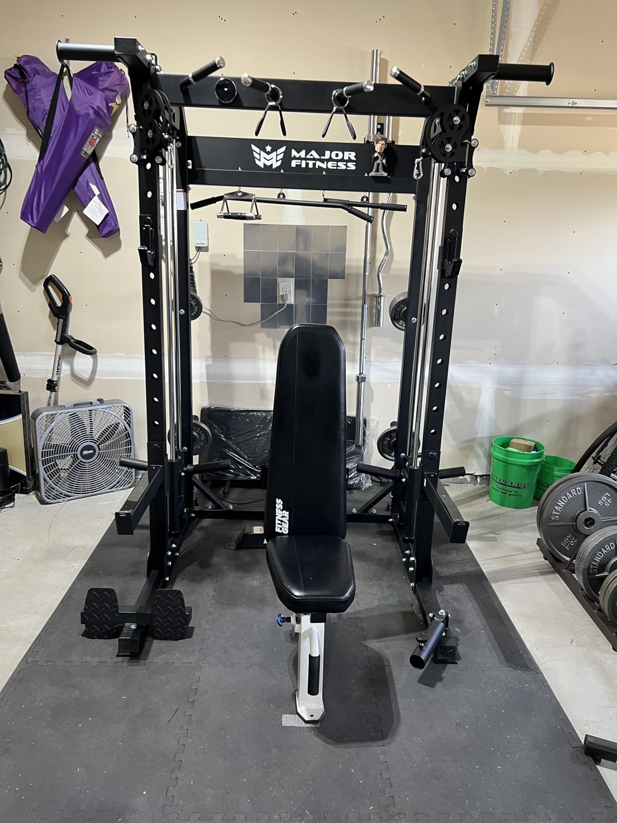 MAJOR FITNESS F22 Power Rack, 1600lbs All-in-One Squat Rack with Dual Pulley System, Heavy-Duty Steel Frame, Attachments & Storage for Home Gym Strength Training customer photo 2