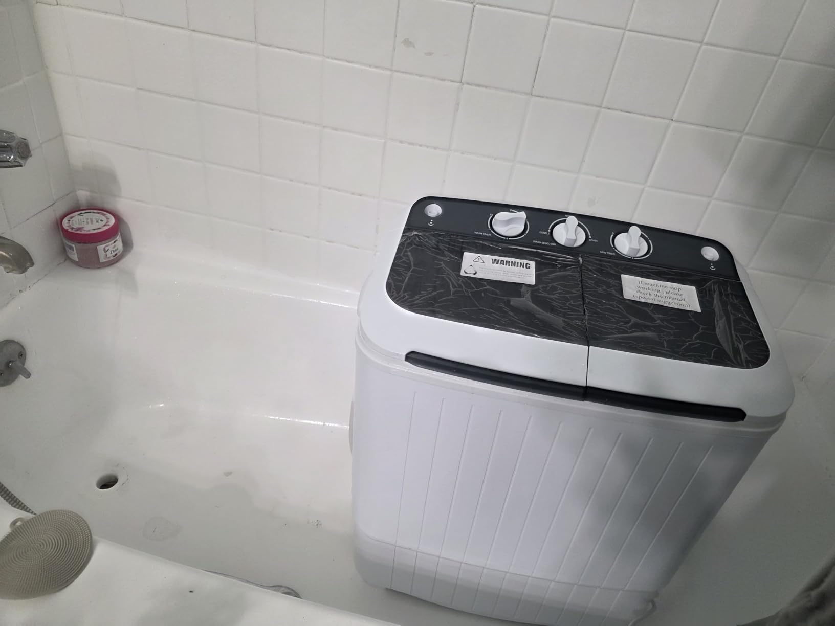 Pataku Portable Washing Machine, 17.6 Lbs Compact Mini Washer and Dryer Combo, Twin Tub Laundry Washer with Spin Cycle, Soaking Function Ideal for Apartment, Dorms, RVs Camping, Grey customer photo 2