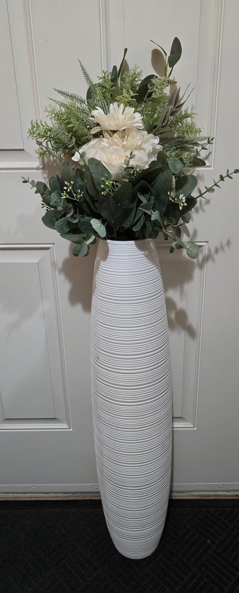 Leewadee Decorative Tall Floor Vase for Living Room Decor, 34 inches, White Wash, Resin customer photo 2