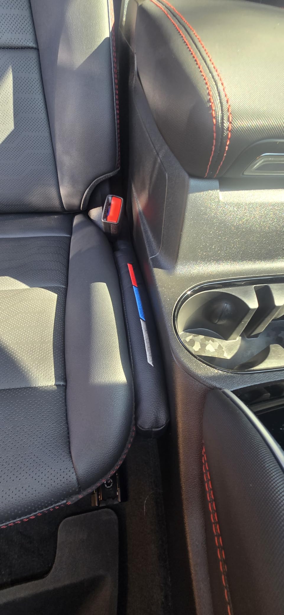 Leather Car Seat Gap Filler Universal for Car Truck SUV to Block The Gap Between Seat and Console Stop Things from Dropping 2 Sets Black customer photo 1