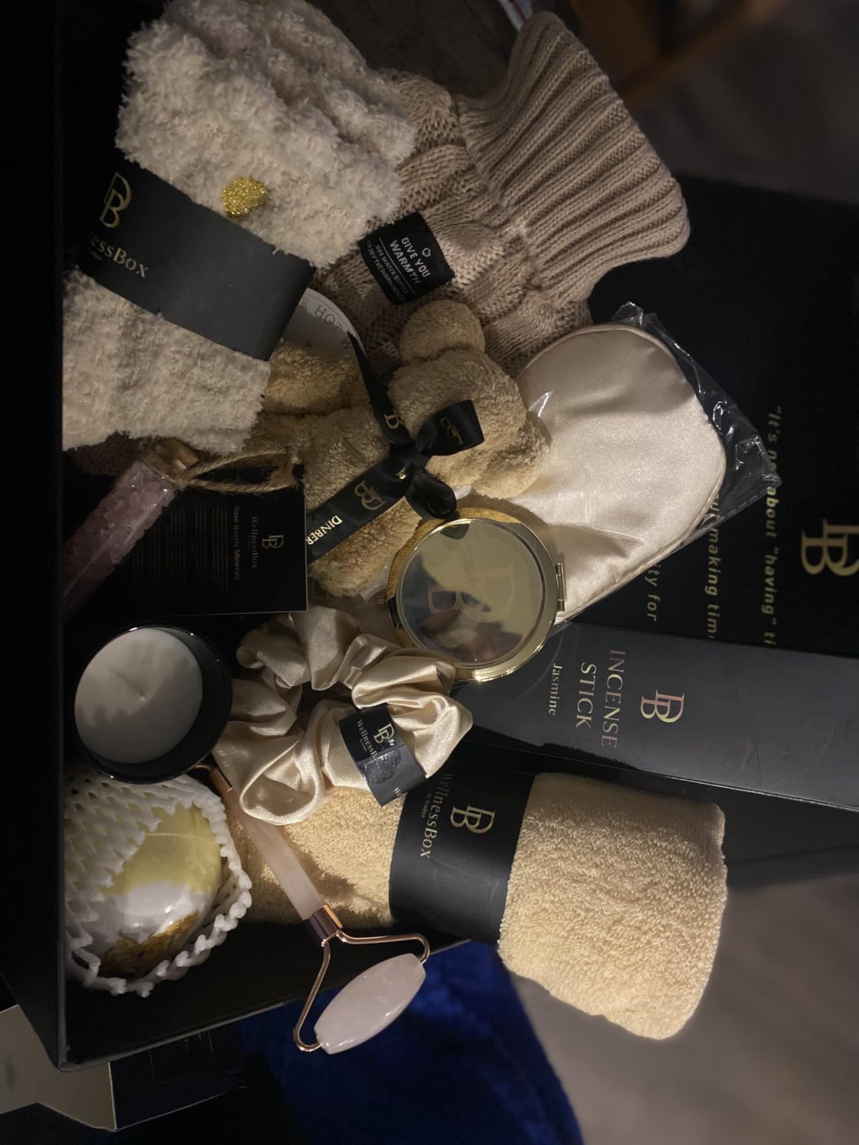 Wellness Box 12pc Self Care Spa Gift Basket for Women - Loving Gift Basket for Mothers Day, Birthday, Best Friend set, Womens Beauty Kit. Luxury Gifts with Scented Candle, Jade Roller, Bath Bomb. customer photo 2